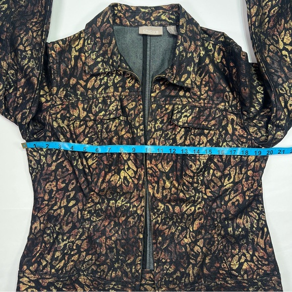 Chico’s Metallic Leopard Jacket - gold/black, size 1 (M/8) - Picture 7 of 11